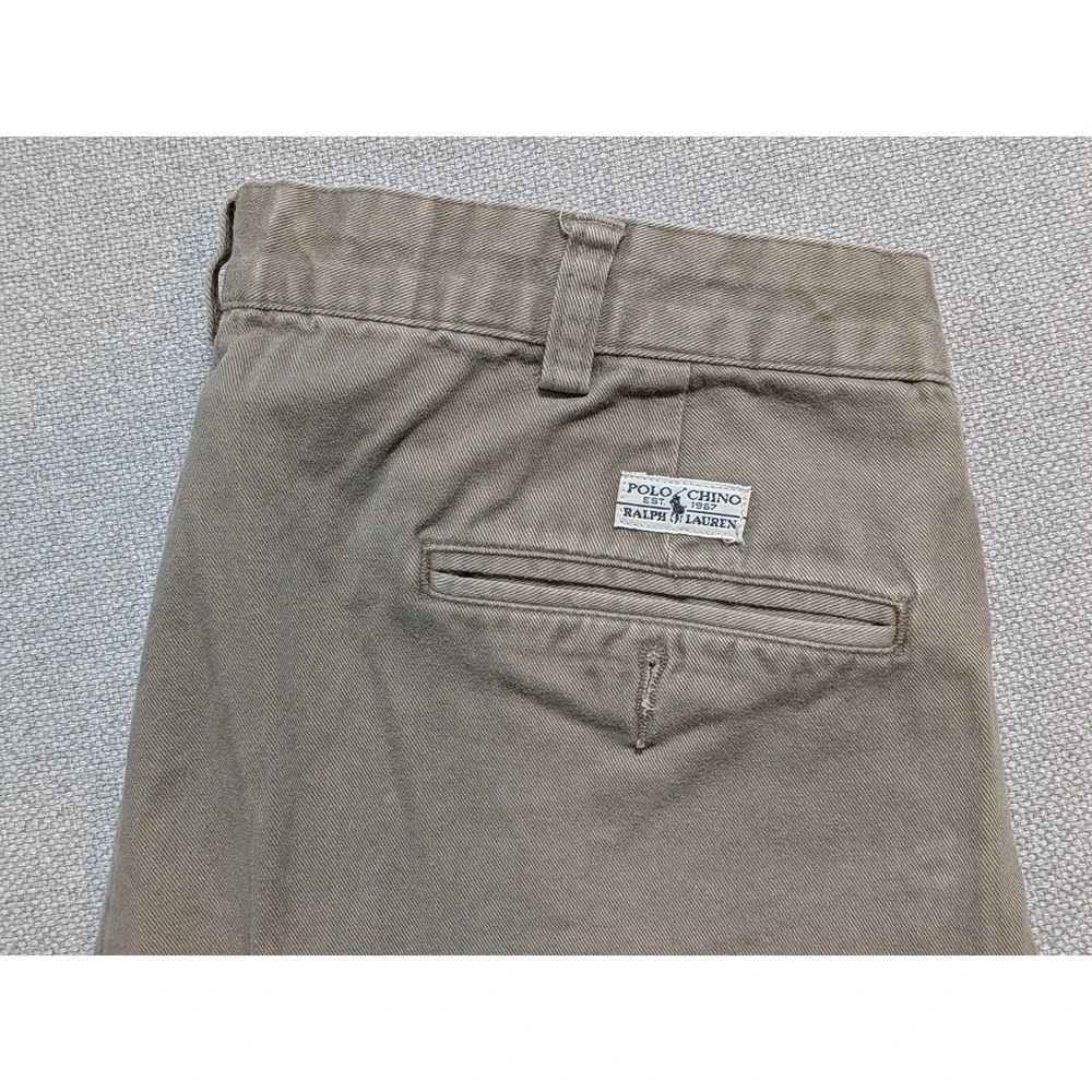 Polo Ralph Lauren Chino Mens Pants Andrew Pant Khaki 32x31 Relaxed Pleated W34